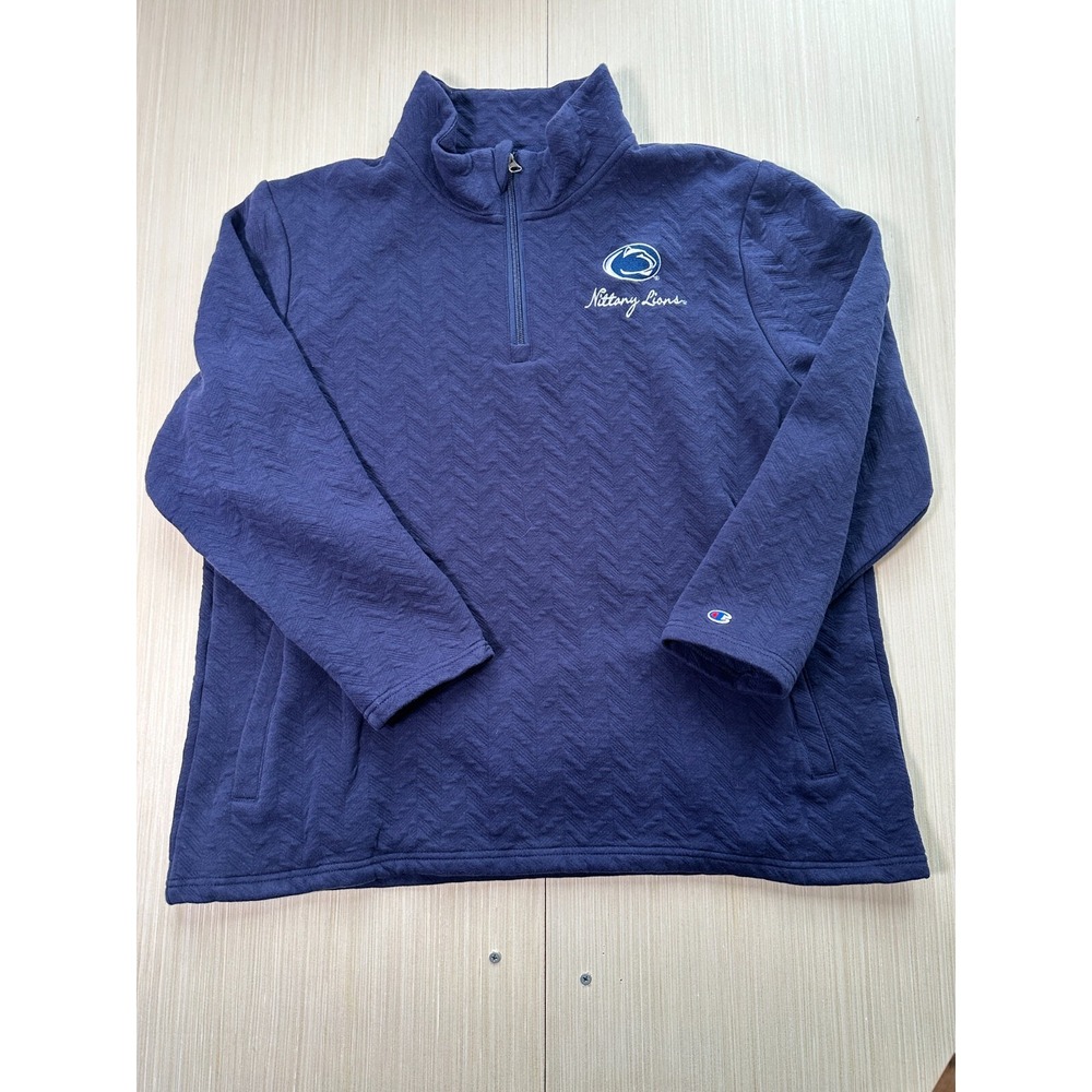 Champion Sweatshirt Mens‎ XL Blue Nylon Penn State Nittany Lions Football Team